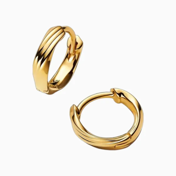 Aretes Huggies De Plata Abrazo Entrelazado