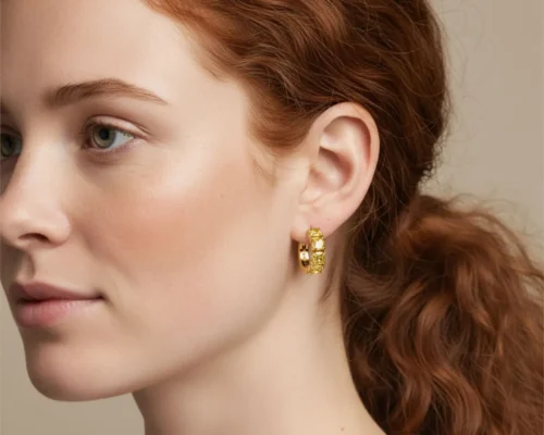 Aretes Huggies De Plata Aro Amarillo