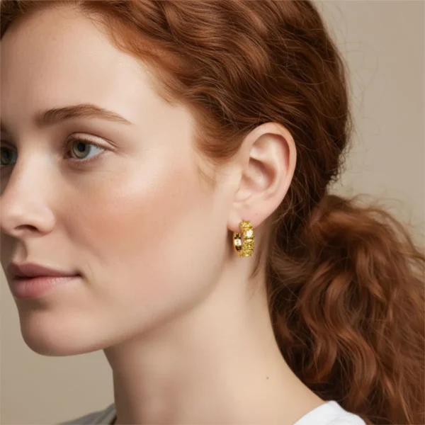 Aretes Huggies De Plata Aro Amarillo