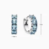 Aretes Huggies De Plata Aro Azul
