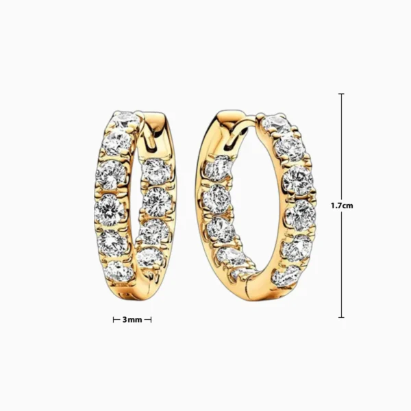 Aretes Huggies De Plata Aro Fila Brillante
