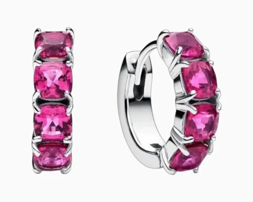 Aretes Huggies De Plata Aro Rosa