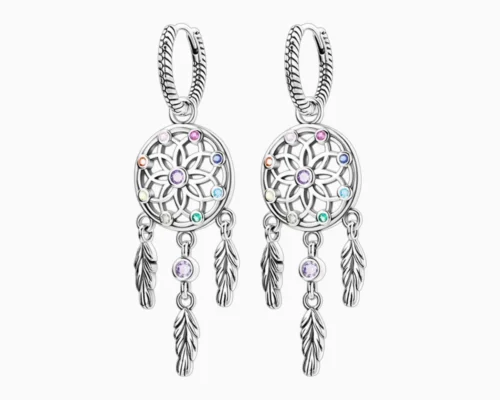 Aretes Huggies De Plata Atrapasueños