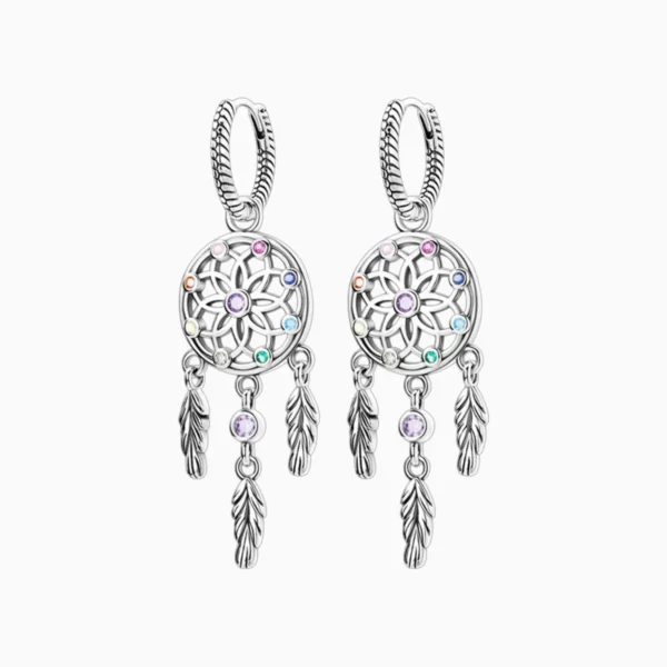 Aretes Huggies De Plata Atrapasueños Aretes Huggies De Plata Atrapasueños