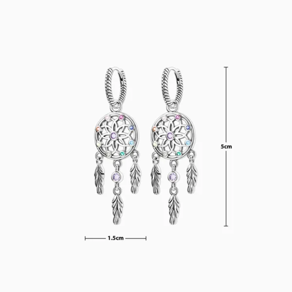 Aretes Huggies De Plata Atrapasueños Aretes Huggies De Plata Atrapasueños