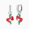 Aretes Huggies De Plata Baston y Moño