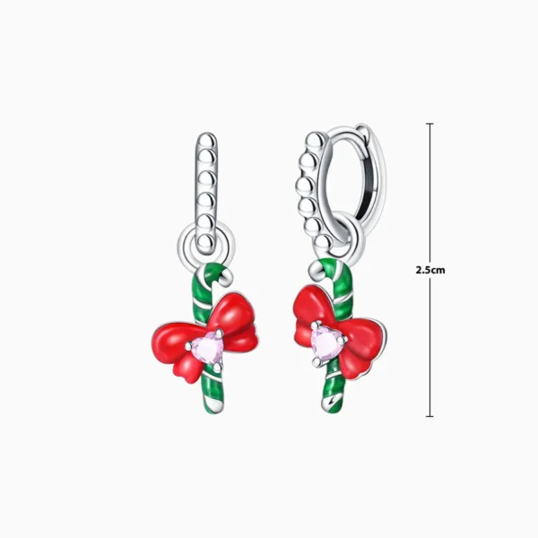 Aretes Huggies De Plata Baston y Moño