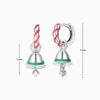 Aretes Huggies De Plata Campana Navideña