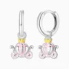 Aretes Huggies De Plata Carroza La Cenicienta