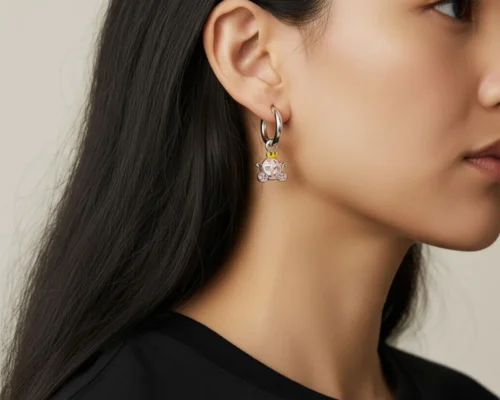 Aretes Huggies De Plata Carroza La Cenicienta