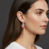 Aretes Huggies De Plata Corona Navideña