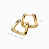 Aretes Huggies De Plata Cuadro Entrelazado