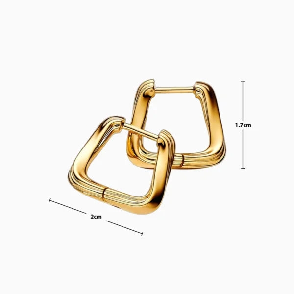 Aretes Huggies De Plata Cuadro Entrelazado