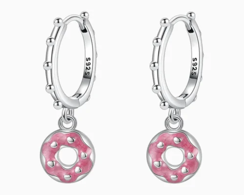Aretes Huggies De Plata Dona Glaseada