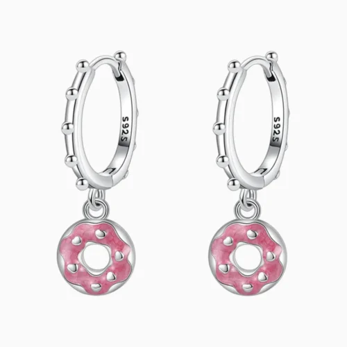 Aretes Huggies De Plata Dona Glaseada