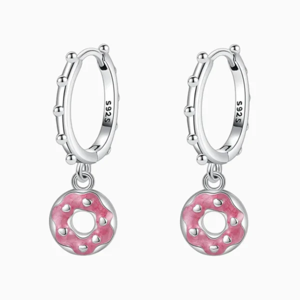 Aretes Huggies De Plata Dona Glaseada