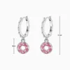 Aretes Huggies De Plata Dona Glaseada