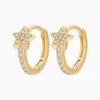 Aretes Huggies De Plata Estrella Brillante