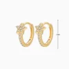 Aretes Huggies De Plata Estrella Brillante