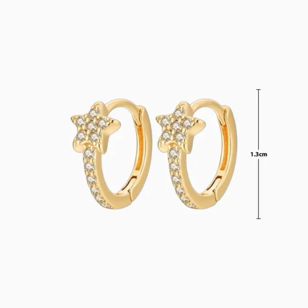 Aretes Huggies De Plata Estrella Brillante
