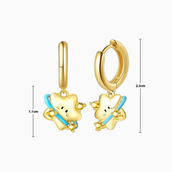 Aretes Huggies De Plata Estrella Feliz Aretes Huggies De Plata Estrella Feliz