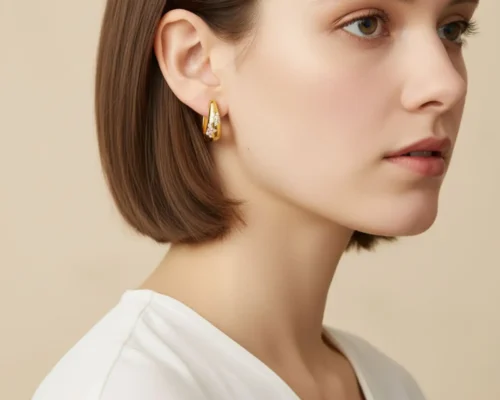 Aretes Huggies De Plata Estrellas Brillantes