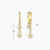 Aretes Huggies De Plata Estrellas Doradas Aretes Huggies De Plata Estrellas Doradas
