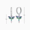 Aretes Huggies De Plata Libelula Brillante