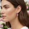 Aretes Huggies De Plata Mariposa Rosa Aretes Huggies De Plata Mariposa Rosa