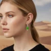 Aretes Huggies De Plata Nopal Verde Aretes Huggies De Plata Nopal Verde