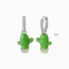 Aretes Huggies De Plata Nopal Verde Aretes Huggies De Plata Nopal Verde