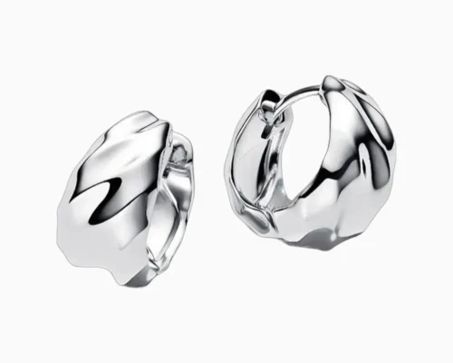 Aretes Huggies De Plata Ondas Aretes Huggies De Plata Ondas