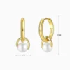 Aretes Huggies De Plata Perla Blanca