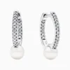 Aretes Huggies De Plata Perla Brillante