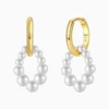 Aretes Huggies De Plata Perlas Blancas Aretes Huggies De Plata Perlas Blancas