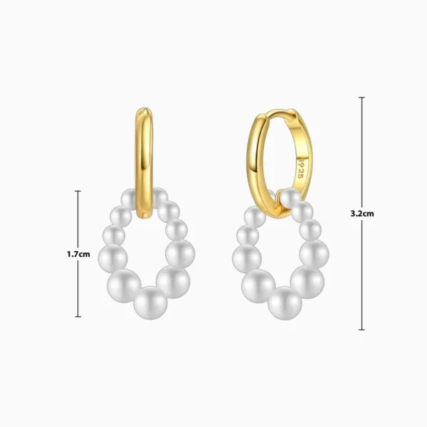 Aretes Huggies De Plata Perlas Blancas Aretes Huggies De Plata Perlas Blancas