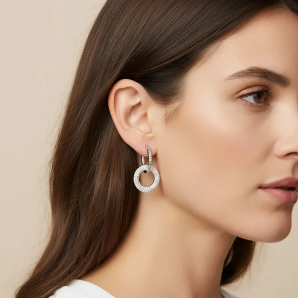 Aretes Huggies De Plata Triple Fila Aretes Huggies De Plata Triple Fila