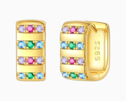 Aretes Huggies De Plata U Dorada