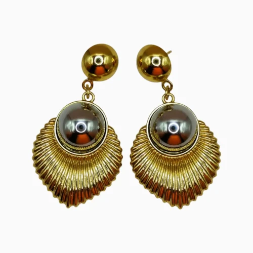 Aretes Largos De Oro Boho Dorado