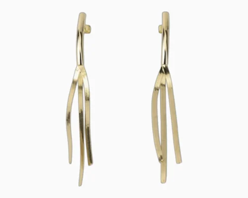 Aretes Largos De Oro Cola De Raton