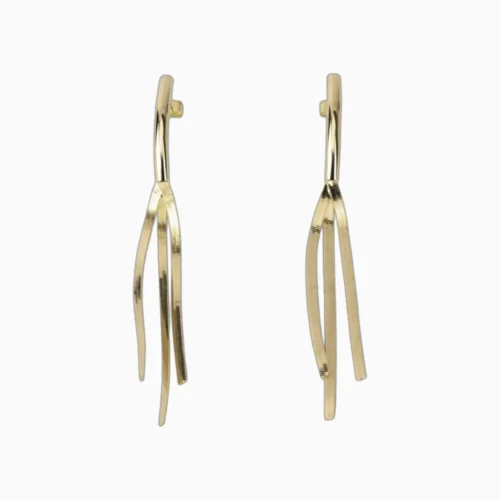 Aretes Largos De Oro Cola De Raton