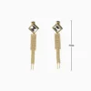 Aretes Largos De Oro Colgantes Brillantes