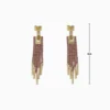 Aretes Largos De Oro Colgantes Fucsia