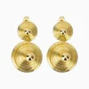 Aretes Largos De Oro Contemporaneos