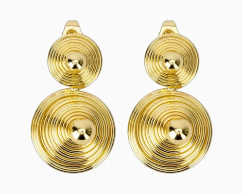 Aretes Largos De Oro Contemporaneos