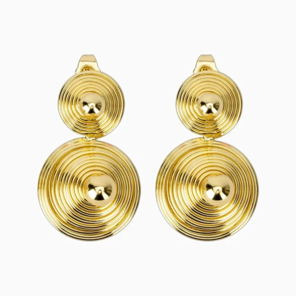 Aretes Largos De Oro Contemporaneos