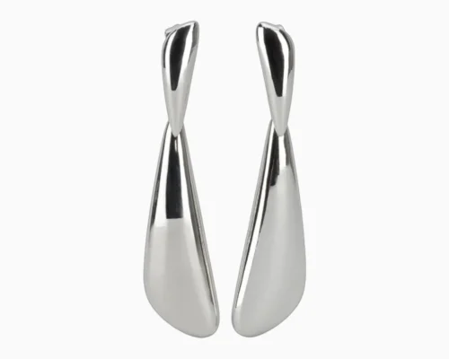 Aretes Largos De Oro Diseño Organico