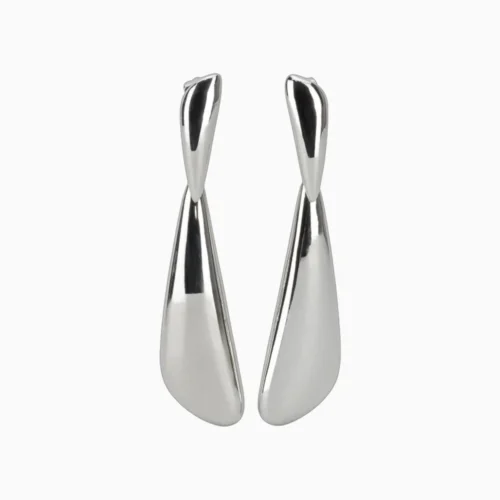 Aretes Largos De Oro Diseño Organico