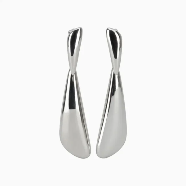Aretes Largos De Oro Diseño Organico