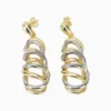Aretes Largos De Oro Doble Color